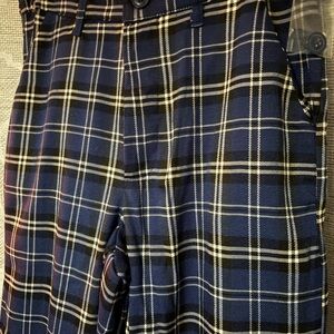 RSQ Blue Plaid Wide Leg Pants